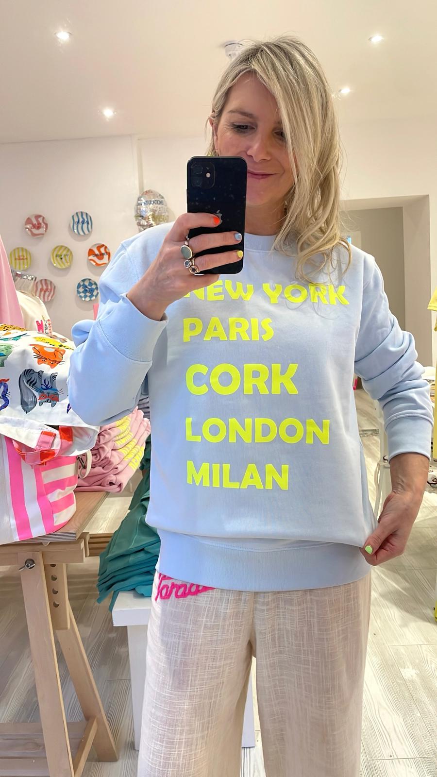 Image of Cork Light Blue Slogan Sweatshirt