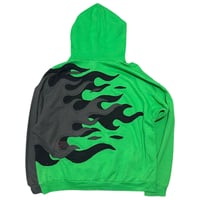 Image 6 of (L-XL) Nike Hoodie Flame Side Series GREEN BLACK (Isaoo) 643