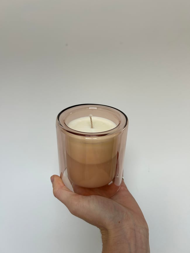 double wall glass candle