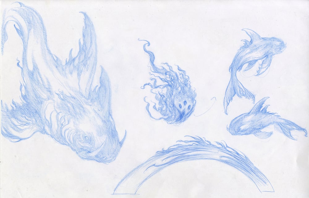 Image of SEA BEASTS - Cover sketches