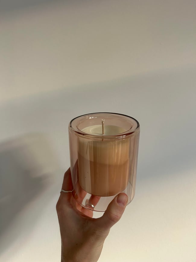 double wall glass candle