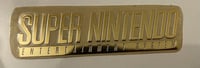 Image 2 of SNES Logo Custom Console Decal Chrome Gold