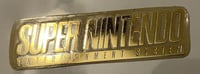 Image 3 of SNES Logo Custom Console Decal Chrome Gold