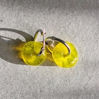 Yellow Textured Glass Earrings