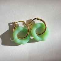 Mint Green Glass Earrings