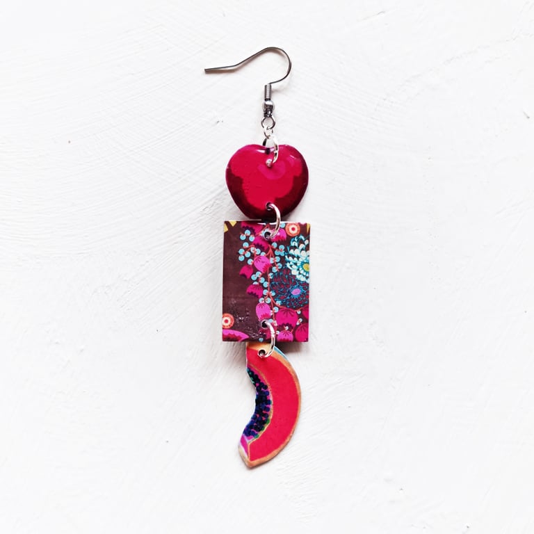 ‘peanut butter, candy apple and papaya’ – sunny side up earrings, singles or set Image 3