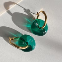 Emerald Green Glass Earrings