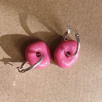 Berry Pink Glass Earrings