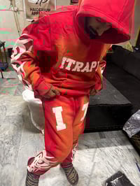 Image 1 of Mens red and white itrapp sweat suit