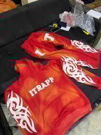 Image 2 of Mens red and white itrapp sweat suit