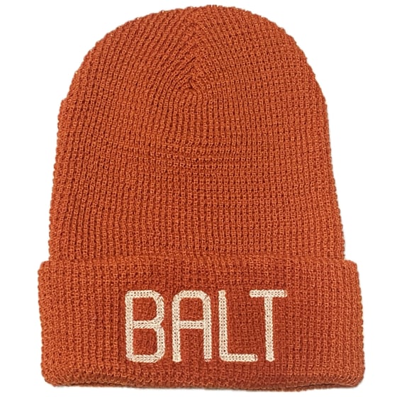 Image of BALT Chain Stitch Waffle Beanie Rust (free shipping)