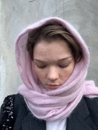 Image 4 of Soft Suri alpaca Scarf — pink  last pieces 