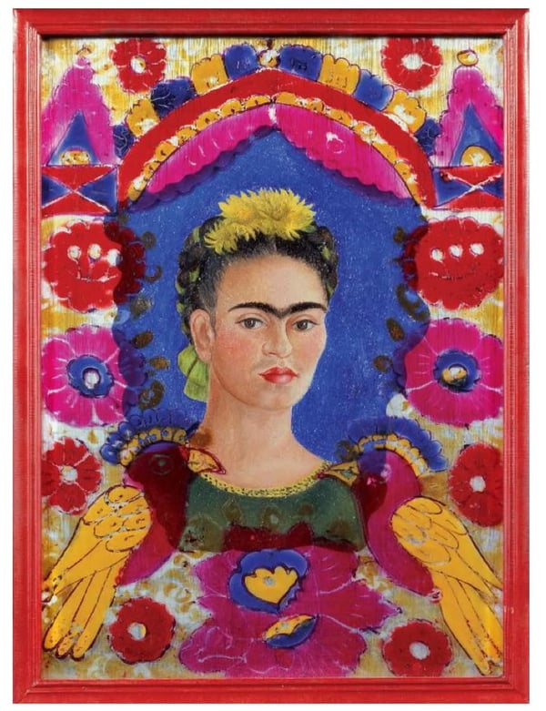Image of Frida Kahlo The Frame Silk Art Bandana 