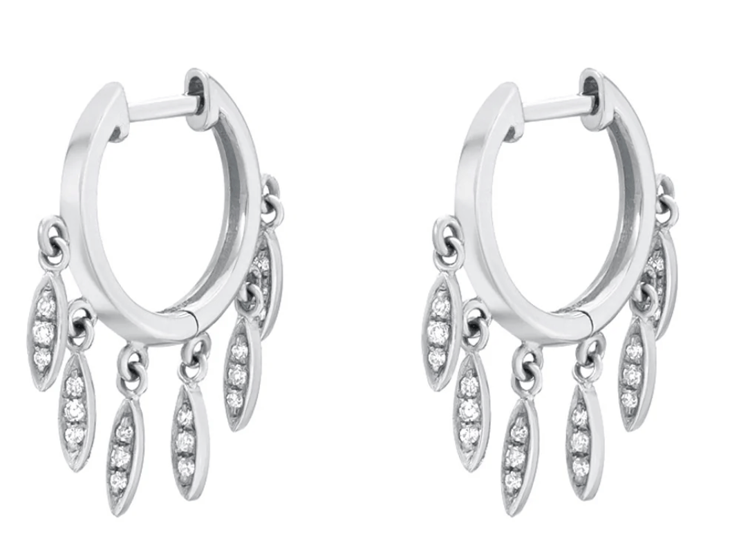 Image of 14kt and diamond Cascading Hoops (yellow, white, or rose gold)