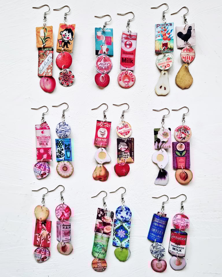 ‘pale pink primavera and peach’ – sunny side up earrings, singles or set Image 4