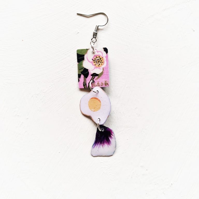 ‘pale pink primavera and peach’ – sunny side up earrings, singles or set Image 2
