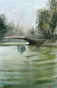 Under the Bow Bridge in Central Park