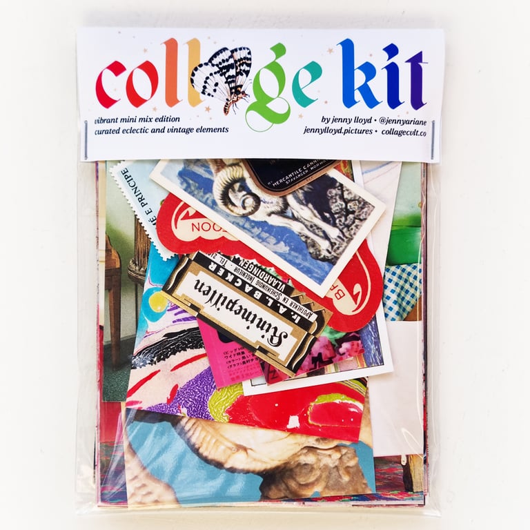 mini collage kit – ‘vibrant vintage pick and mix’ winter edition
