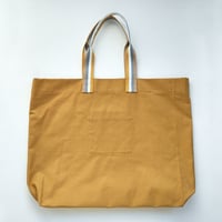 Image 2 of Ochre Canvas Tote Bags with Stripe Handles Each is One-of-a-Kind Upcycled 007:4 & 007:5 