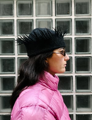 Agnes B. Vintage Wool Beanie with Fringe - OS