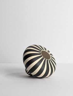 Image of Midi Black & White Humbug Vase