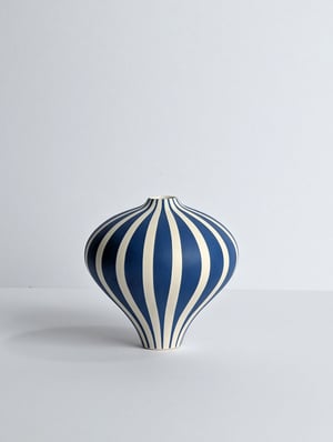 Image of Midi Blue & White Humbug Vase