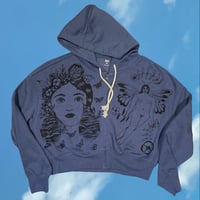 Image 1 of "Wave Tears" zipper hoodie Medium