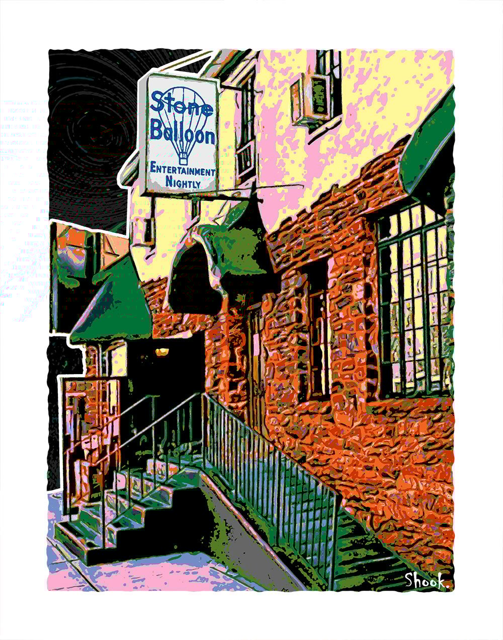 Stone Balloon Newark, DE Art Print (Multi-size options)