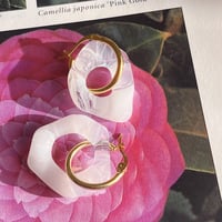 White Textured Glass Earrings