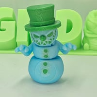 Image 1 of  Scary Snowman - green/blue