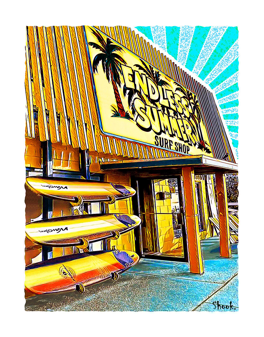 Endless Summer Surf Shop Ocean City, MD Art Print (Multi-size options)