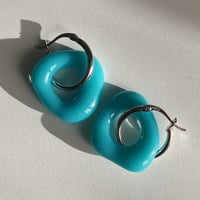 Cyan Glass Earrings