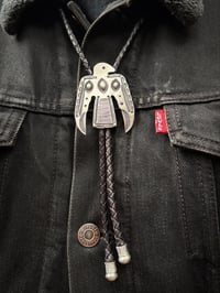 Image 4 of WL&A Handmade Ingot Repousse Thunderbird Bolo Tie 