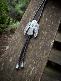 Image 7 of WL&A Handmade Ingot Repousse Thunderbird Bolo Tie 