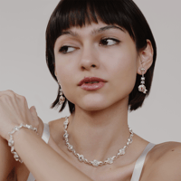 Image 1 of Grosgrain Rosette Necklace & Bracelet Set