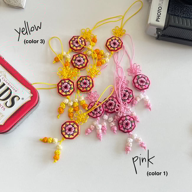 'flower in octagon' norigae charm