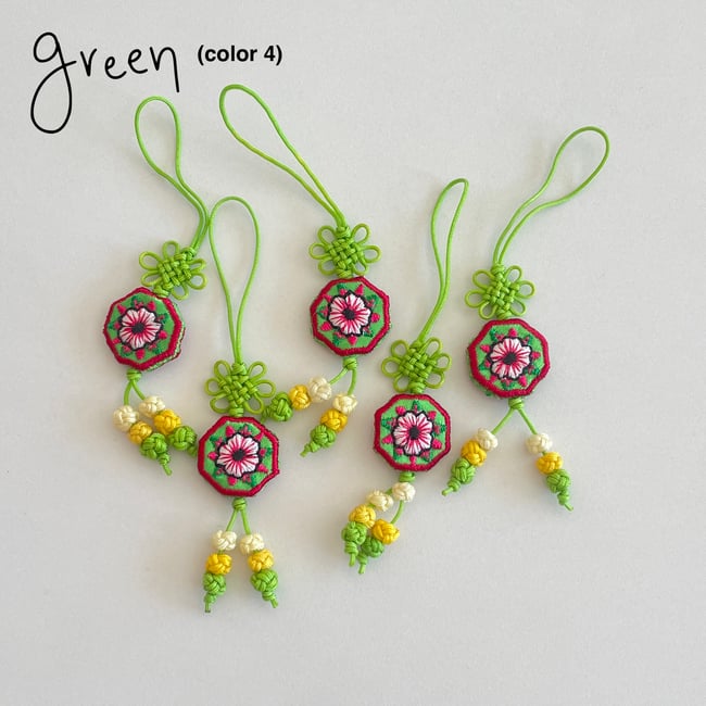 'flower in octagon' norigae charm