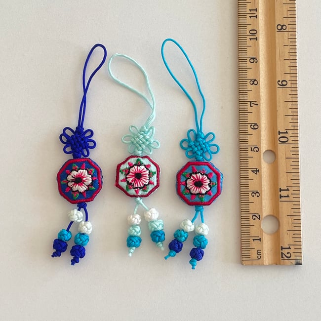 'flower in octagon' norigae charm