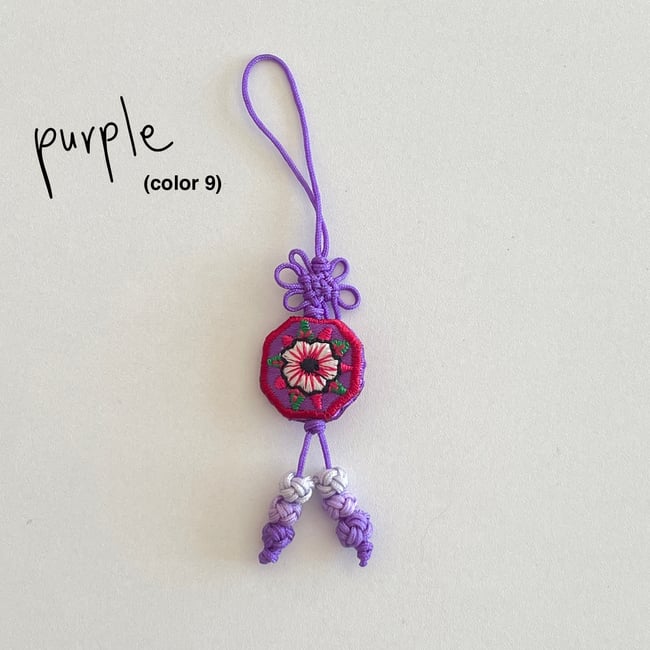 'flower in octagon' norigae charm