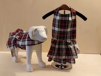 Image 2 of Apron Dress - Red, White, Green Tartan