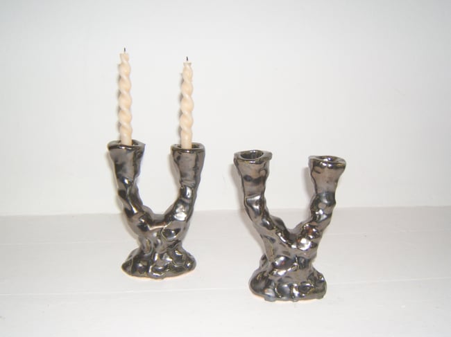 Chrome Candle Holder