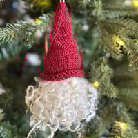 Image 2 of Hand Knitted Santa Gnome Christmas Ornament