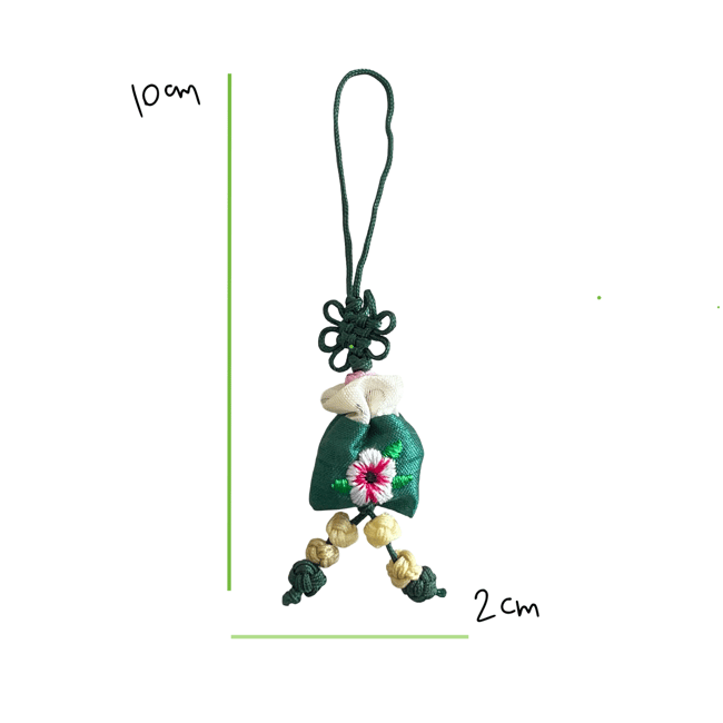 'flower pouch' korean traditional norigae charm