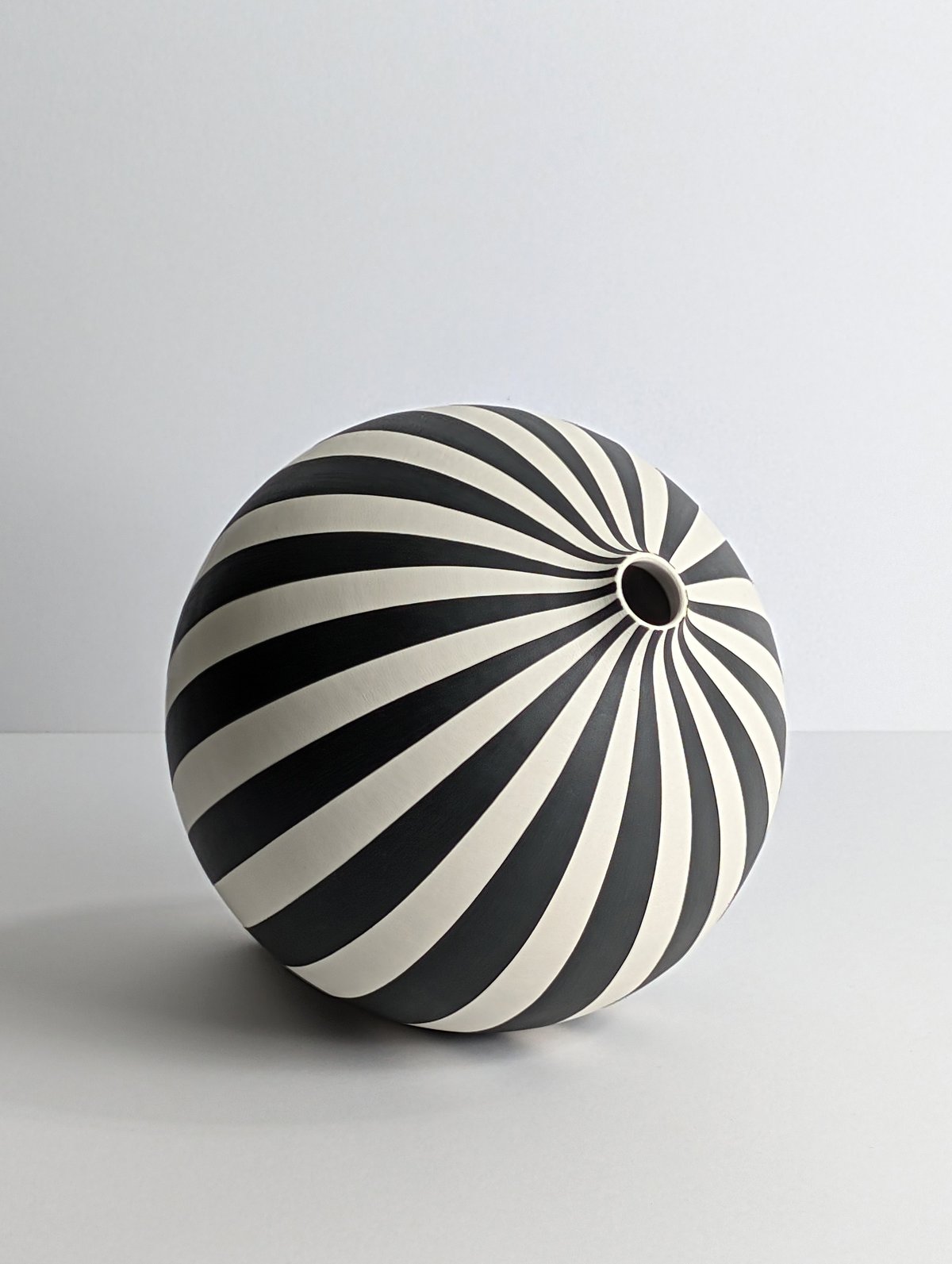 Image of Large Black & White Humbug Vase