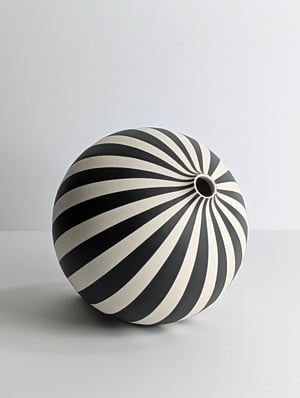 Image of Large Black & White Humbug Vase