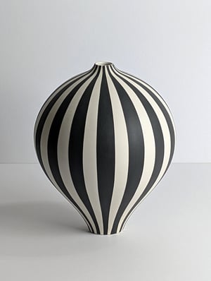 Image of Large Black & White Humbug Vase