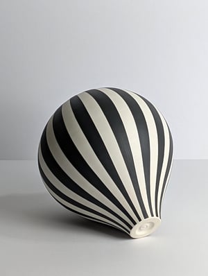 Image of Large Black & White Humbug Vase