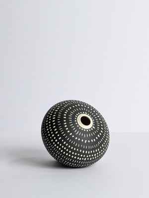 Image of Midi Black & White Sgraffito Vessel