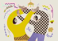 Image 2 of 'Kitchen Dance' A6 Postcard