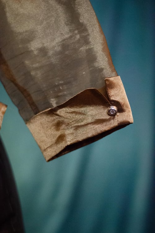 Image of Vintage Esmee Caramel Chiffon Wrap Blouse